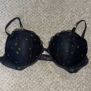 Victoria’s Secret black and gold star push up bra 38c